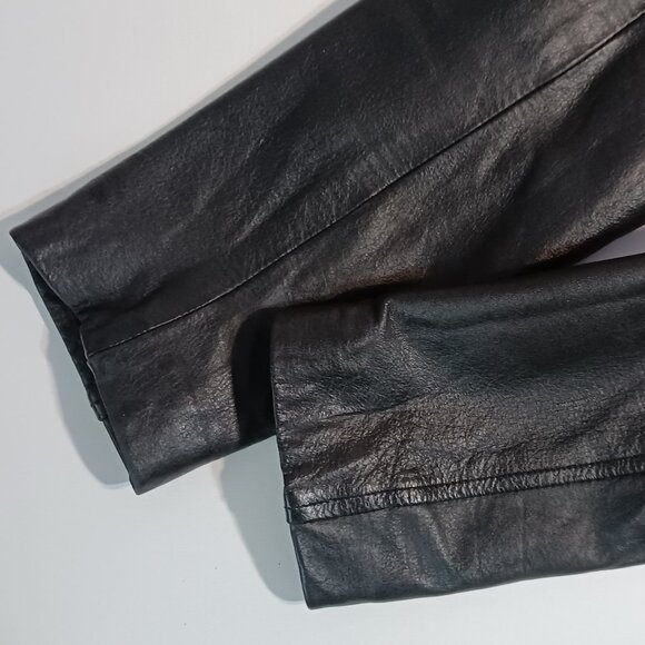 Womens Black Leather Jacket Size M Wilsons Maxima - Picture 9 of 10